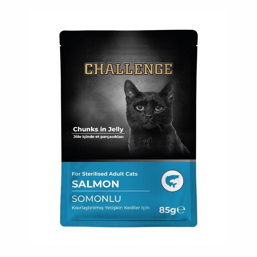 Challenge Pouch Somonlu Kısırlaştırılmış Yetişkin Kedi Konservesi 85 GR | SRC: Barcode: 8690286595547